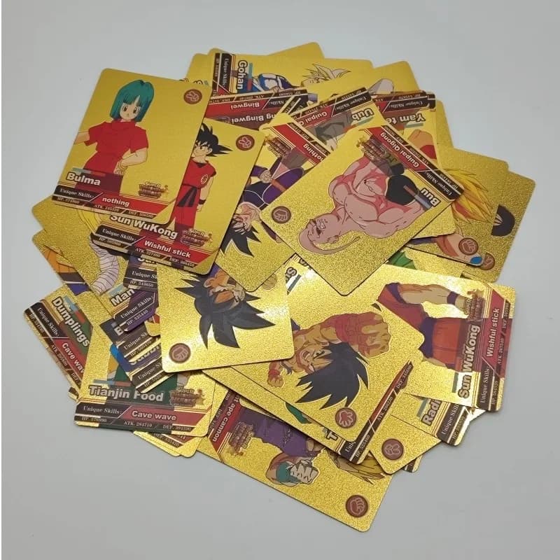 2025 Nuova edizione 55 carte d'oro Dragon Ball Edizione inglese Carte Goku Super Saiyan Gold Foil
