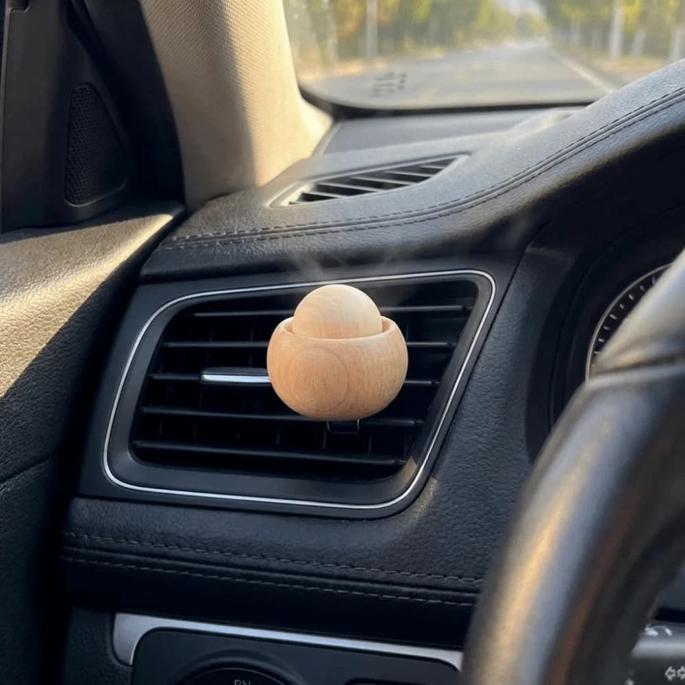 Diffusore di Aromi per Auto Fatto a Mano in Noce Nero Naturale, Mini Diffusore di Oli Essenziali dal Design Elegante e Riutilizzabile