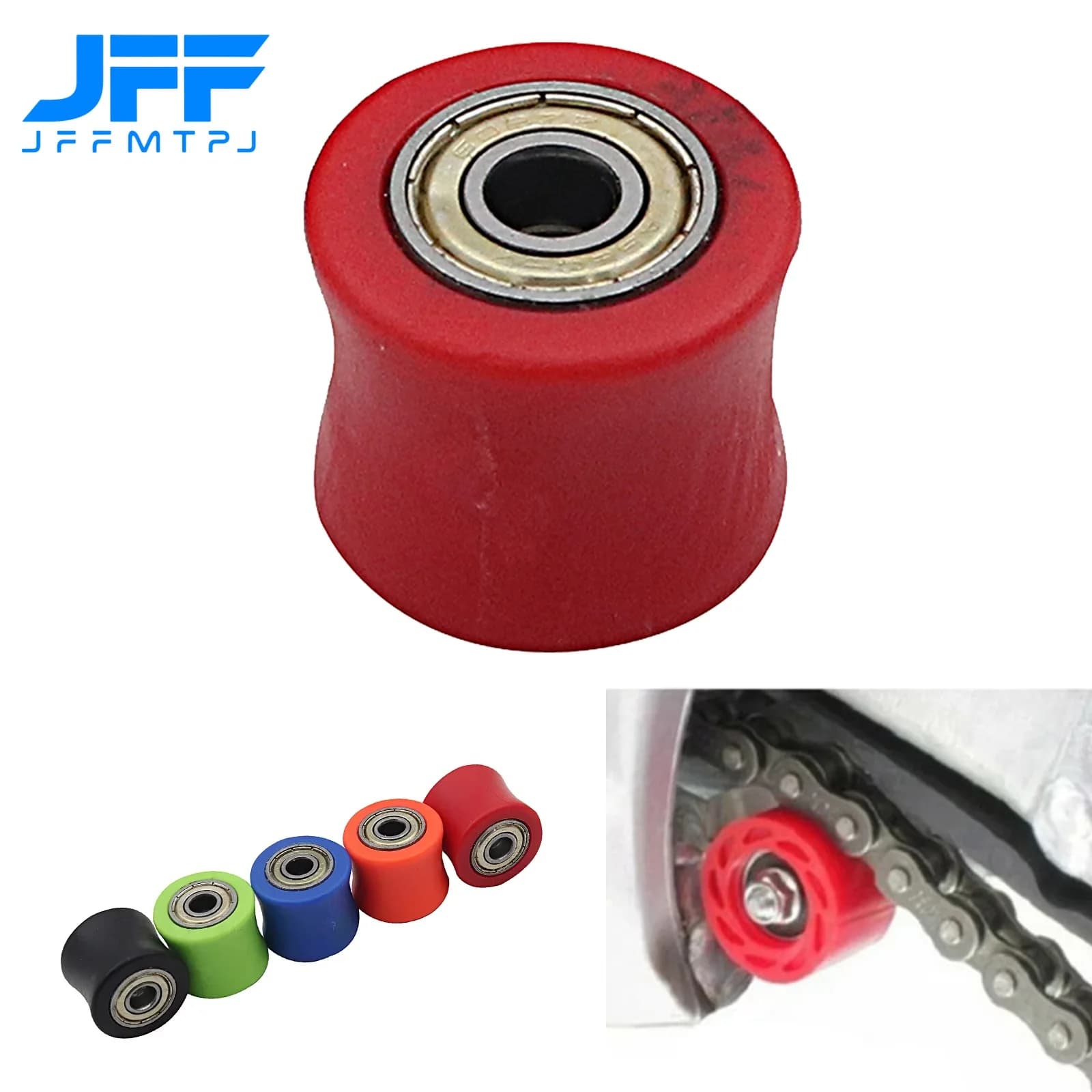 Moto Moto 8mm o 10mm Tenditore a rulli catena Puleggia Guida ruota per XR CR CRF 125 250 450 Pit Pro Dirt Bike Motocross