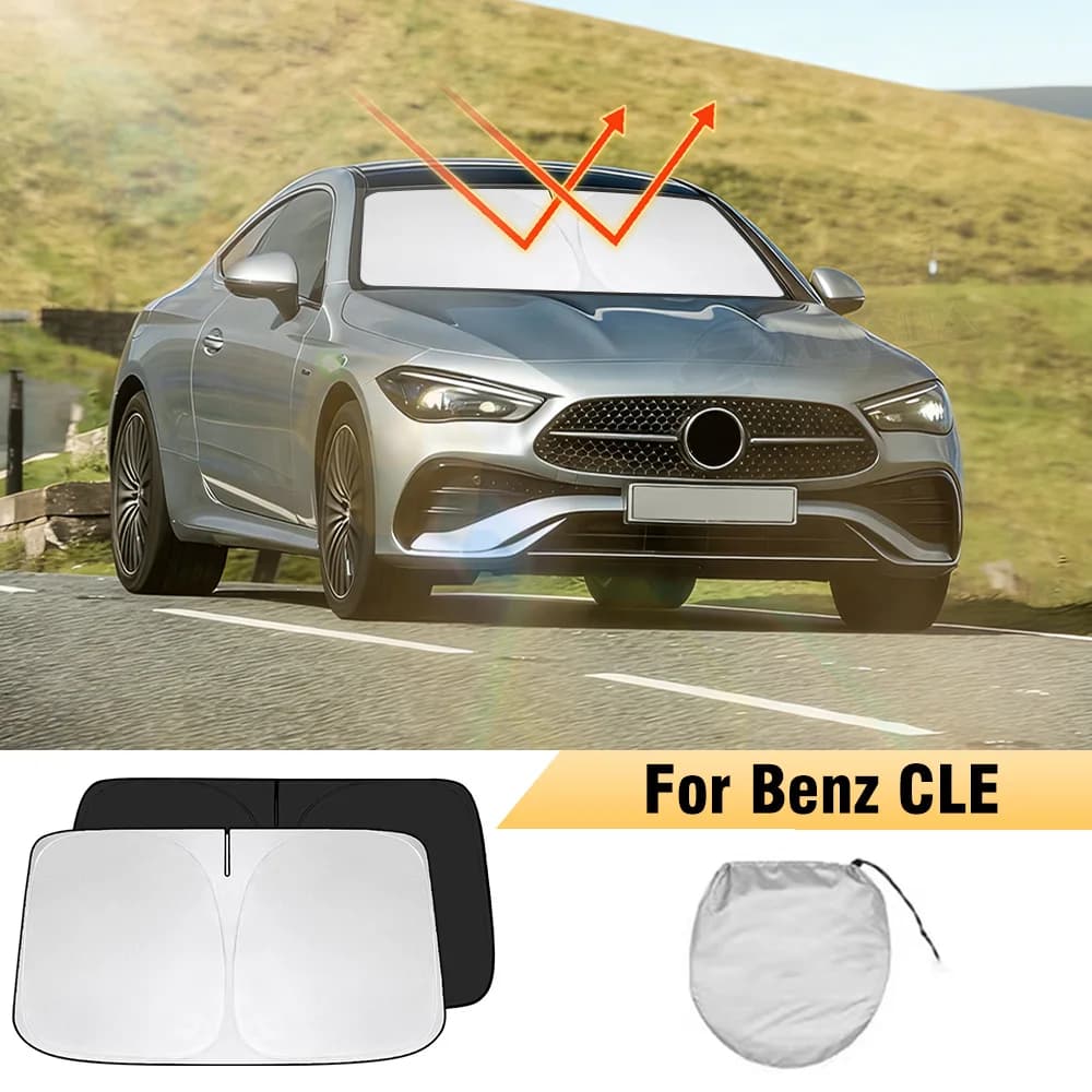 Parasole per Parabrezza Mercedes-Benz CLE 2023 2024 2025 2026, Copertura Pieghevole per Finestrini, Protezione dai Raggi UV