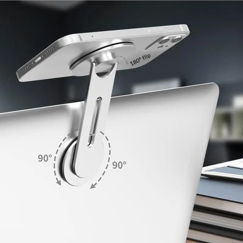 【C】1Pc Magnetic Phone Holder For Laptop Phone Holder Magsafe Laptop Phone Side Cell Phone Stand Mount