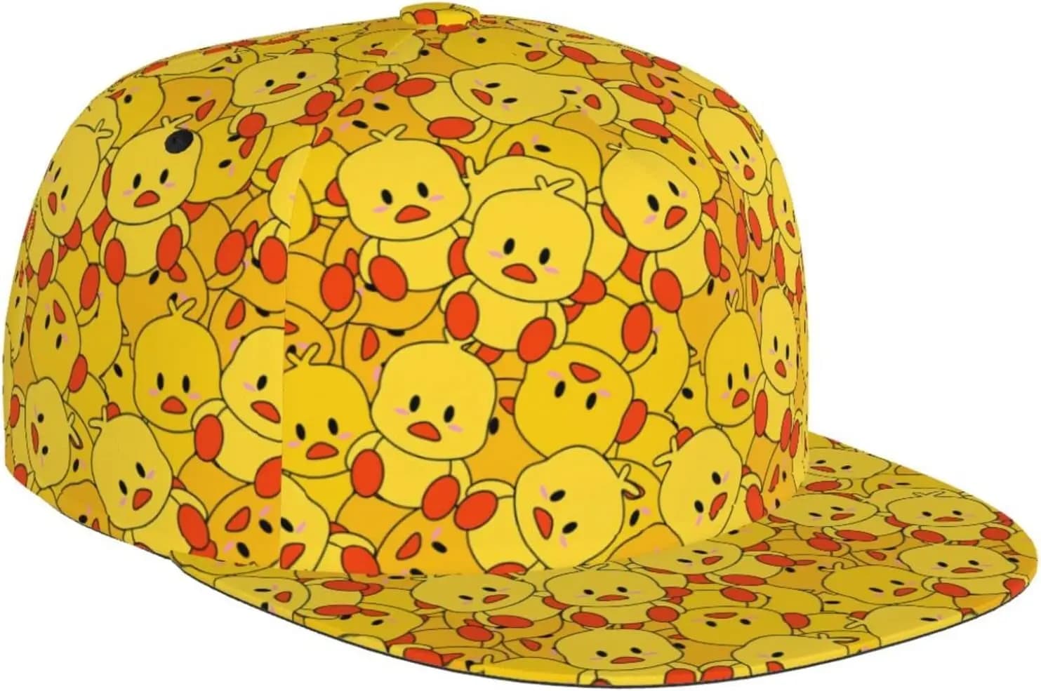 Funny Cartoon Cute Duck Adjustable Snapback Hat for Men and Women Sun Cap, Hip Hop Cap Baseball Cap Flat Bill Brim Hat