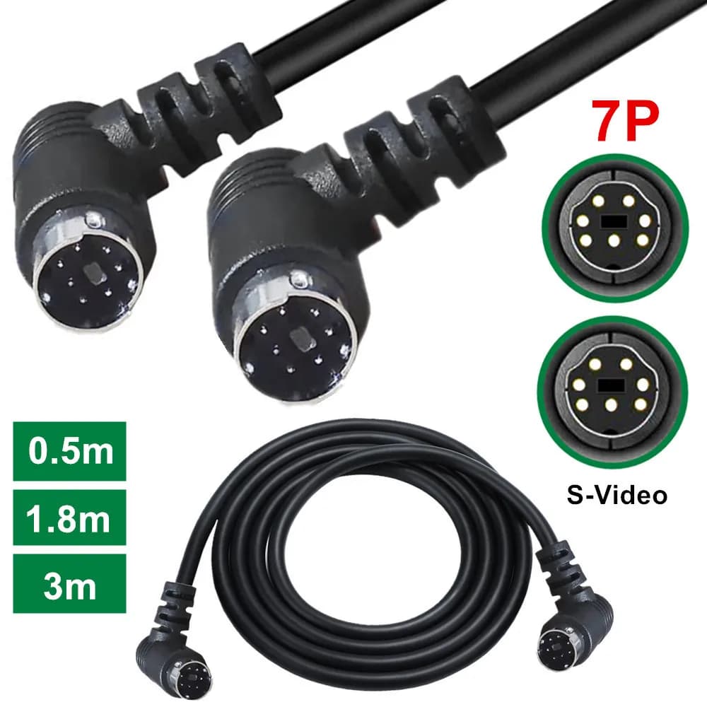 Cavo Splitter Mini DIN 7-Pin Maschio-Maschio Dritto/Angolare, Cavo Audio/Video Mini DIN 7-Pin, Cavo S-Video per Set-top Box