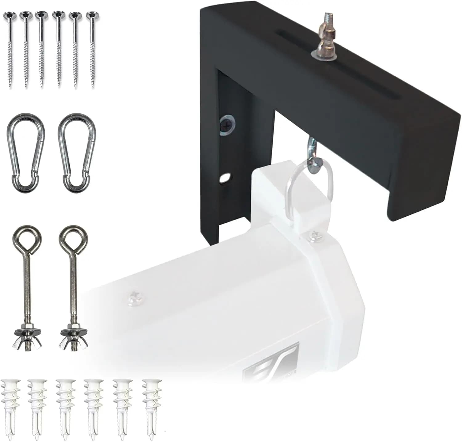 Supporti a L neri da 6 pollici per schermi per proiettori, montaggio a parete/soffitto con accessori, supporta 115 libbre