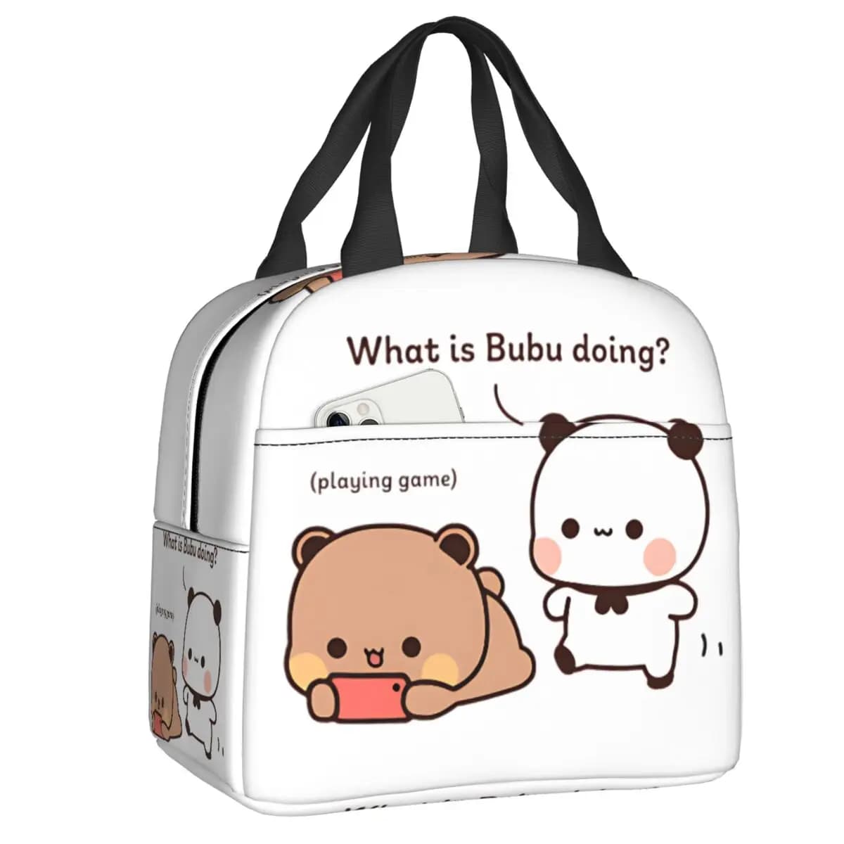 Customized Thermal Bag for Lunch Bubu Dudu Panda and Brownie Bear, Portable Dining Box for Women, Multifunctional Food Container