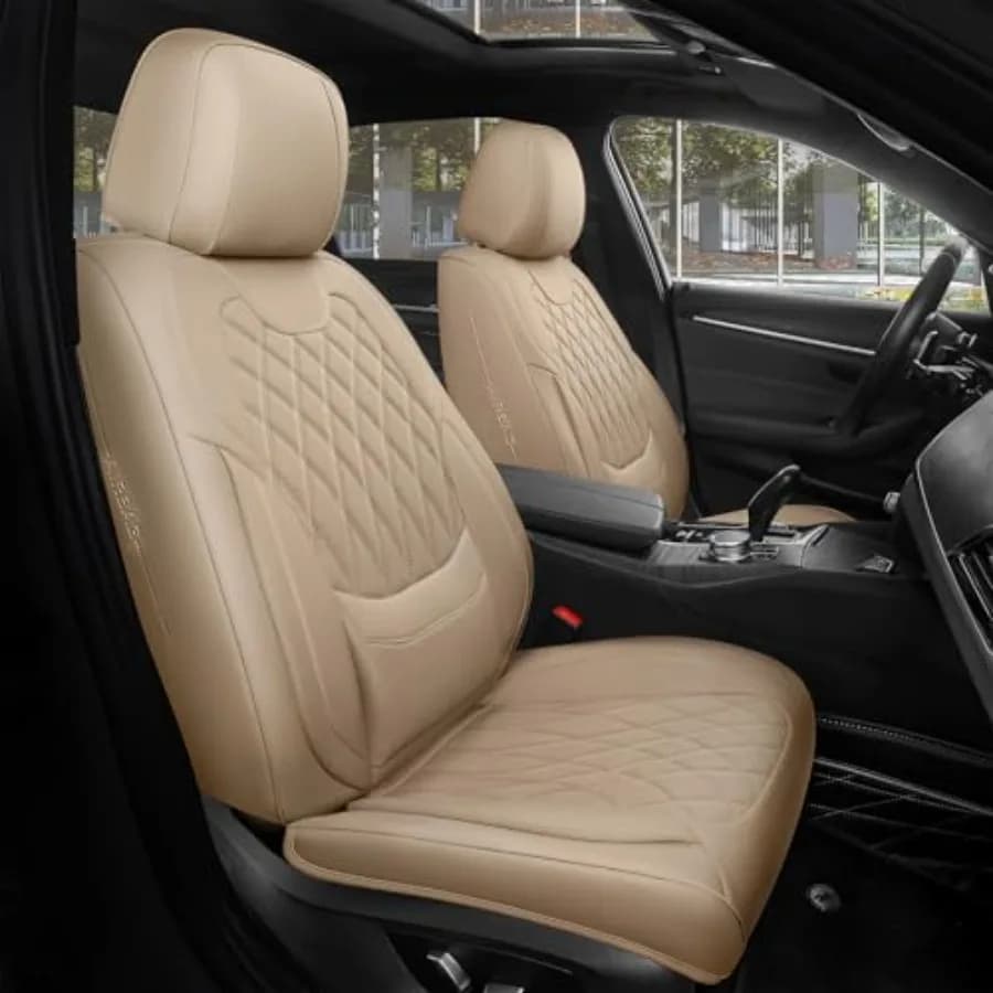 Complete Set of Beige Covers - Covers in Ecopelle Nappa Ultra Breathable and Waterproof for Front Seats