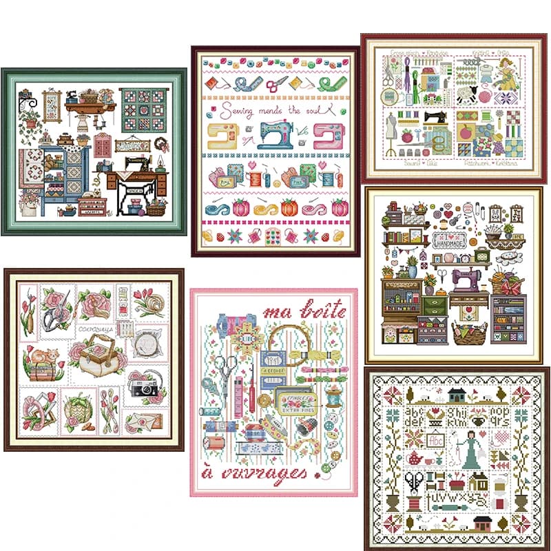 Joy Sunday Printed Cross Stitch Kit 16CT/14CT/11CT DMC Threads DIY Set Sewing Handicraft Collection Picture Home Decora