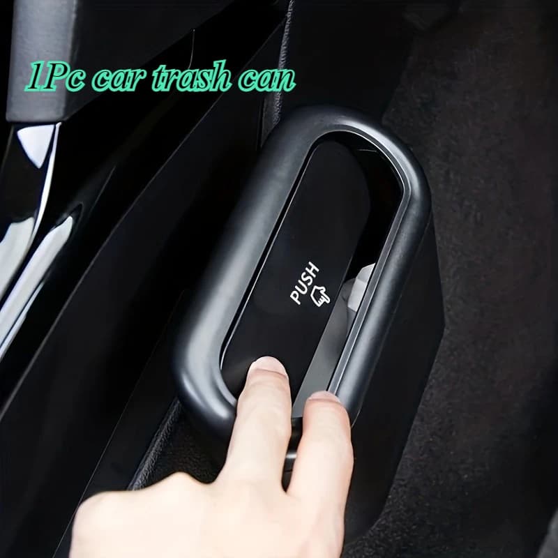 Cestino per auto con 2 rotoli di sacchetti per la spazzatura, coperchio ergonomico facile da aprire, contenitore per rifiuti in plastica resistente, adatto a SUV, camion, auto