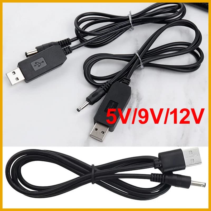 NEW 2026 1M Powerbank Cable Connector DC 5V to 12V USB Cable Boost Converter Step-up Cord for Wifi Router Modem Fan Speaker