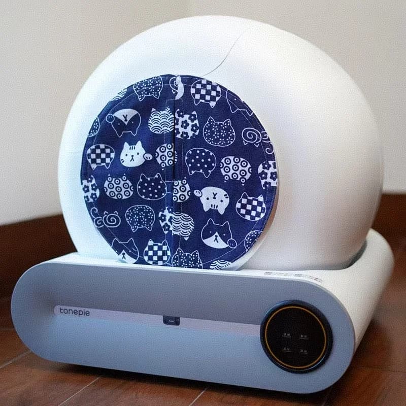 Curtain for Self Cleaning Cat Box, Reduces Litter Bounce, Stops Odors Round Litter Box Entrance Curtain