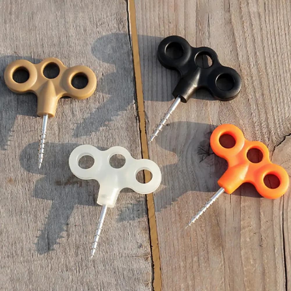 2pcs Multi-rope Fixing Ground Nails Stainless Steel Ground Anchors for Camping Hiking Trampoline Tents Heavy Duty for Outdoor