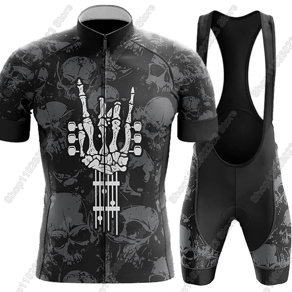 Maglia da ciclismo Rock-and-Roll 2025 Set Abbigliamento da bicicletta estivo Camicie da bici da strada Completo da bicicletta Pantaloncini con bretelle MTB Ropa Maillot