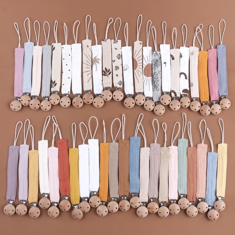 Catena ciuccio per bambino cotone ciuccio corda massaggiagengive Clip masticare giocattolo organizzatore stringa capezzolo cinturino neonato dentizione regalo QX2D