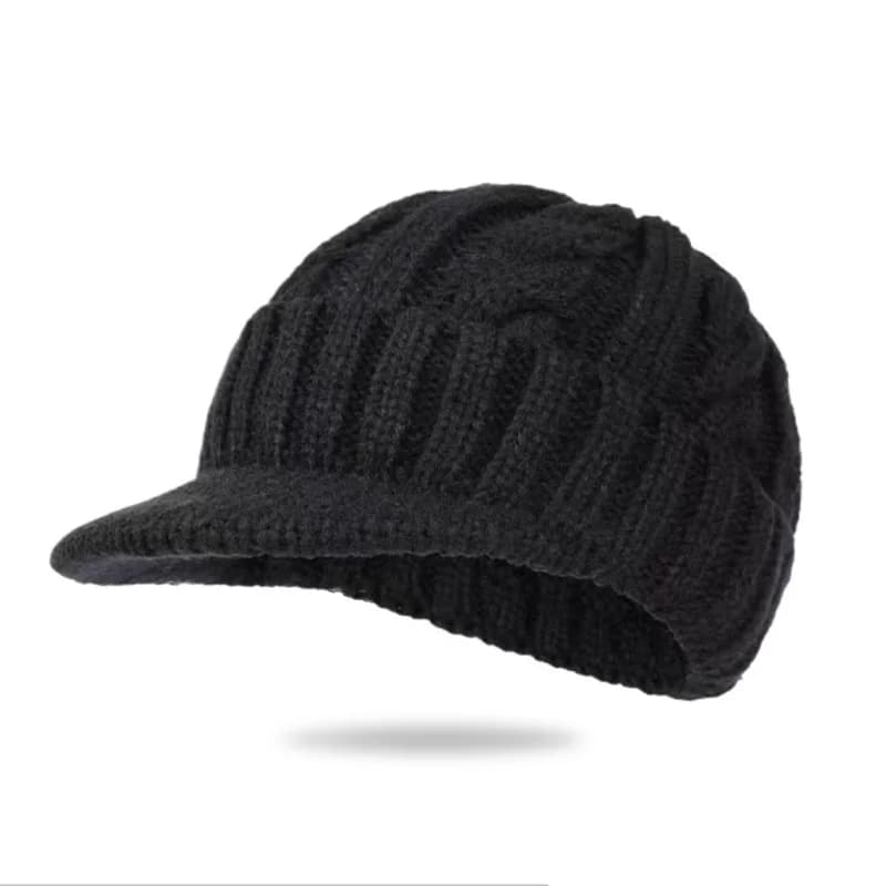 Cappello da Baseball da Uomo a Tesa Corta, Classico e alla Moda, Caldo Invernale, Cappello Lavorato a Maglia Intrecciato Spesso