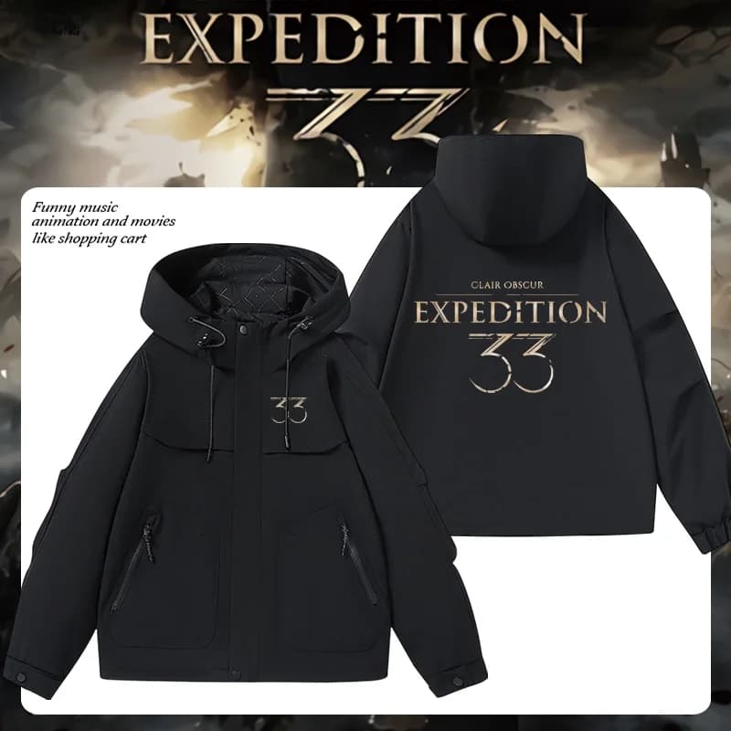 Unisex Youth Loose Fit Jacket G&Y Exploration Team 33 Game Outerwear Spring Autumn Polyester Fiber Long Sleeve Zipper Closure