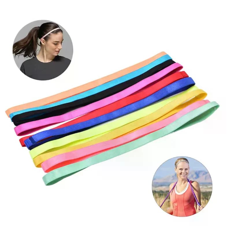 Fasce per capelli sportive sottili per donne e uomini, fasce per capelli antiscivolo per yoga, fasce elastiche per il sudore, per calcio, basket, tennis e golf