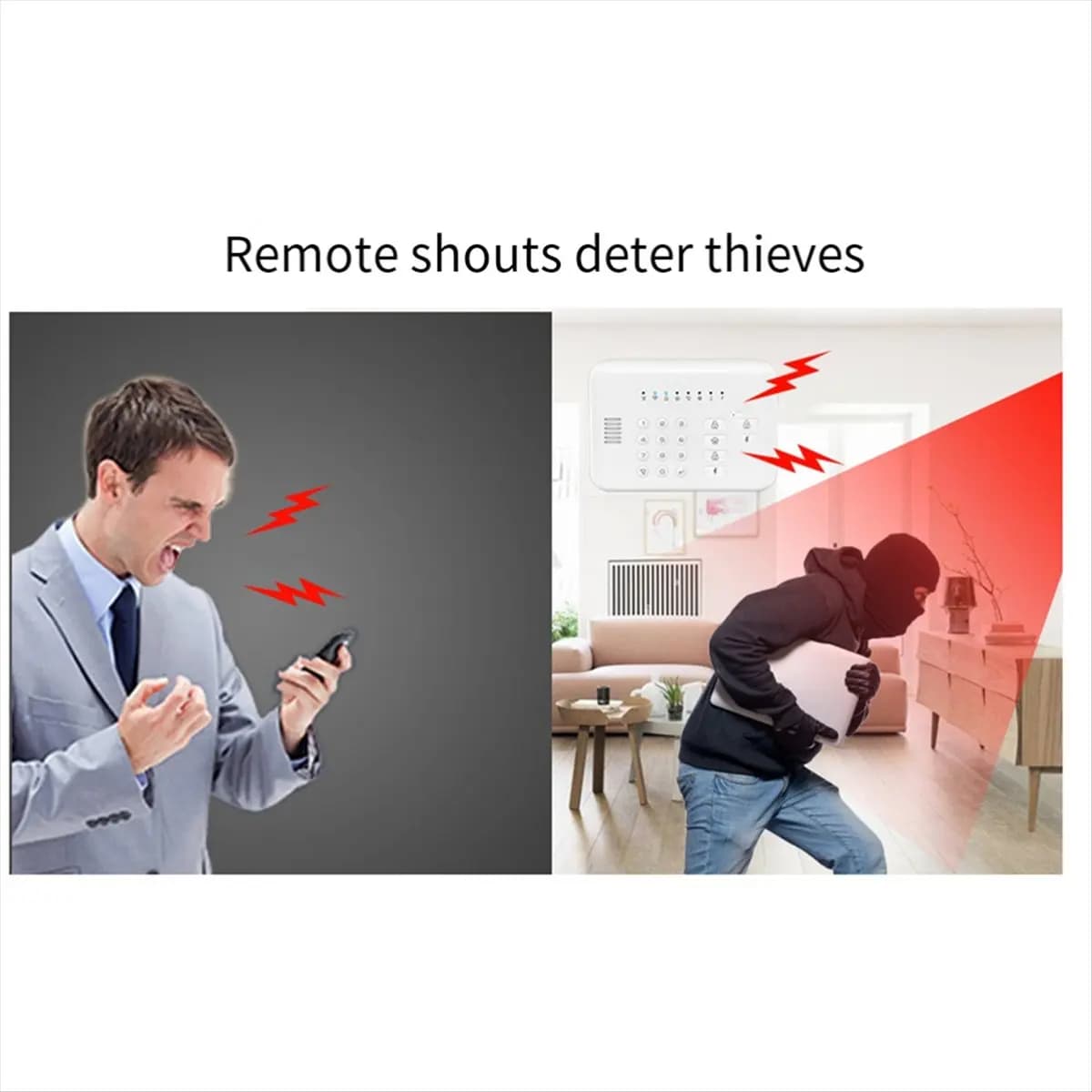 (A03R) Sistema di Allarme WIFI+GSM Controllabile da Remoto con App Tuya per Sicurezza Domestica, Sensore Antifurto, Rilevamento Movimento PIR, Contatto Porta