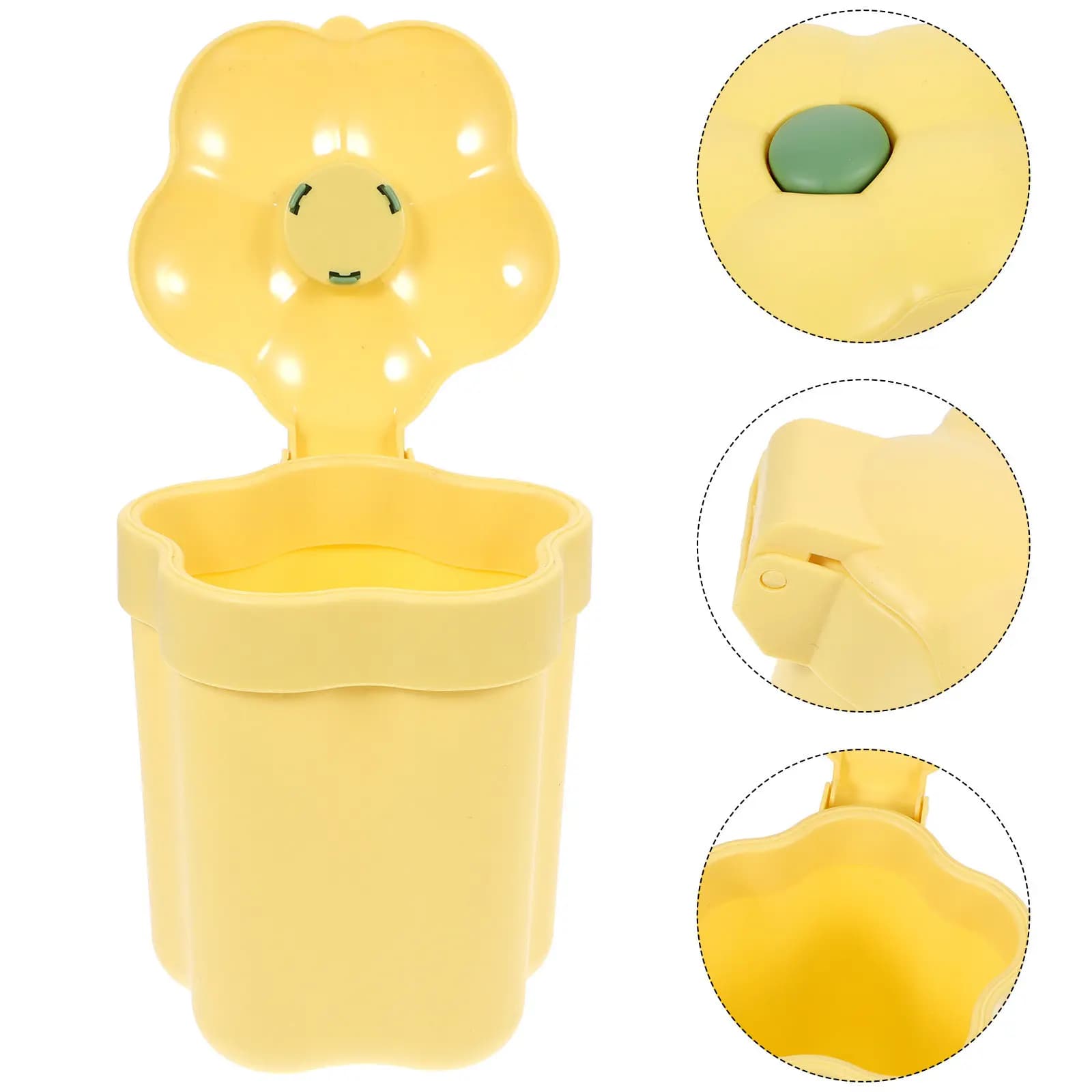 Cestino per Rifiuti da Scrivania Premium, Piccolo, in Plastica, Decorativo, con Coperchio, Anti-Odore, per Ufficio, Studio, Camera da Letto, Casa