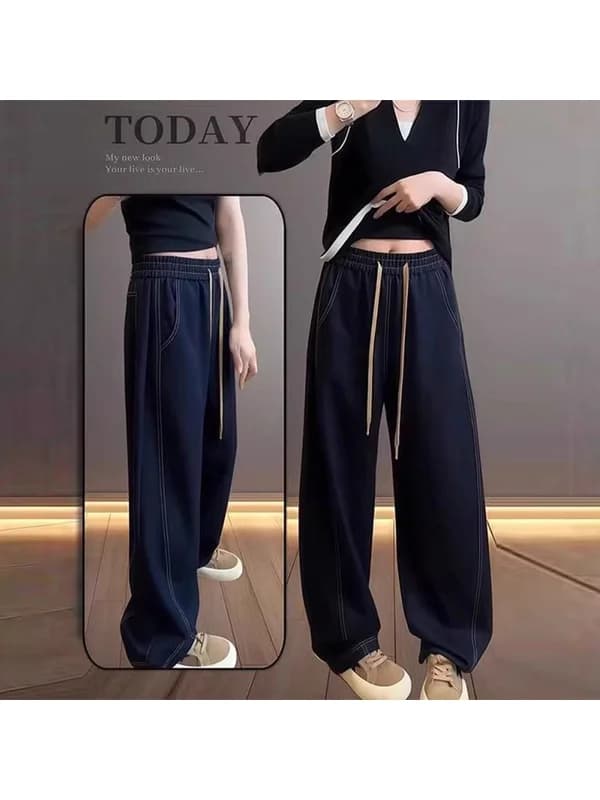 High Waist Wide Leg Jeans Women's Spring Autumn Loose Fit Slimming Banana Knife Pants plus Size Pear Shape Body Fat MM