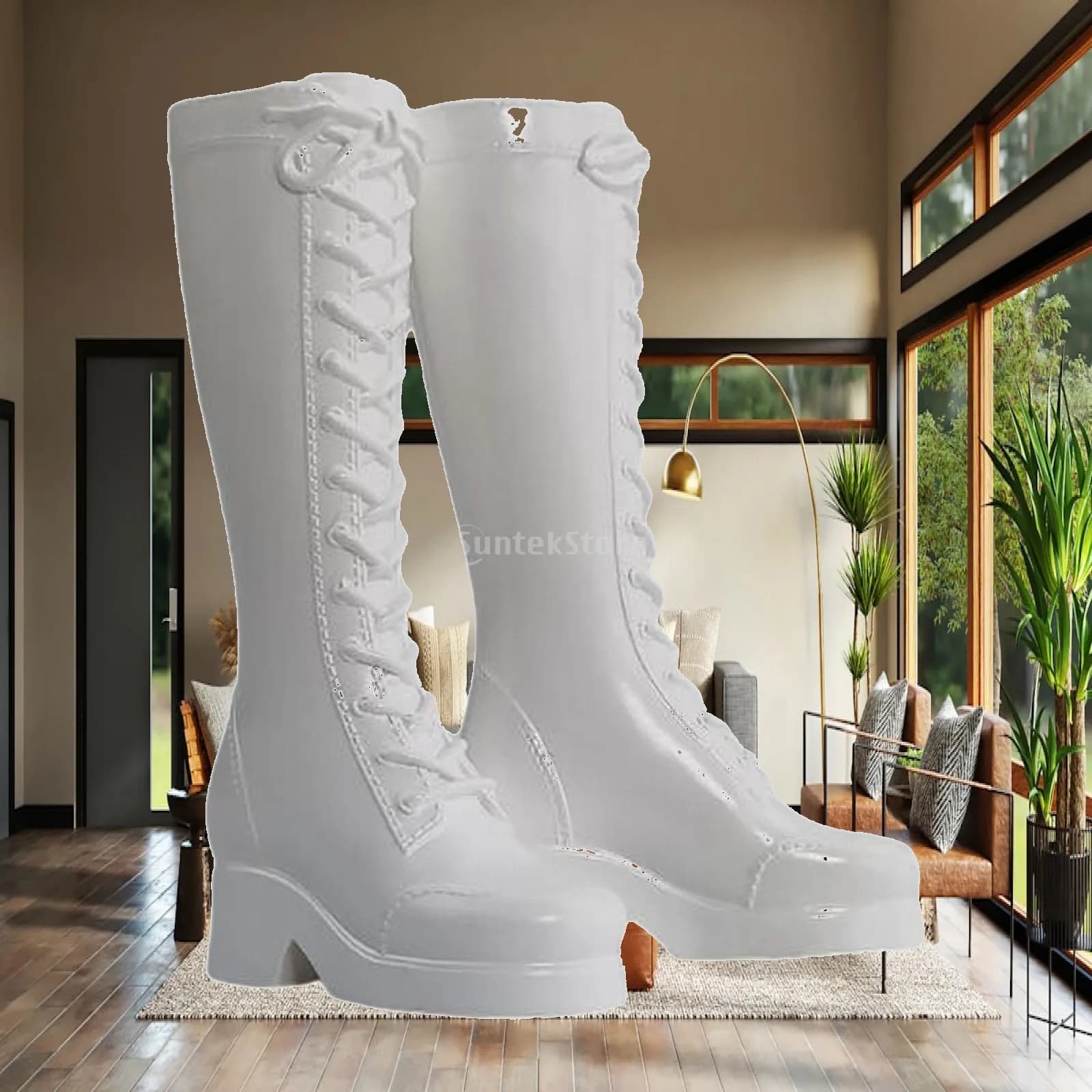 Detailed Vinyl 1/6 Scale High Boots Shoes for 12 Inch Female Action Figure Doll Model Scene