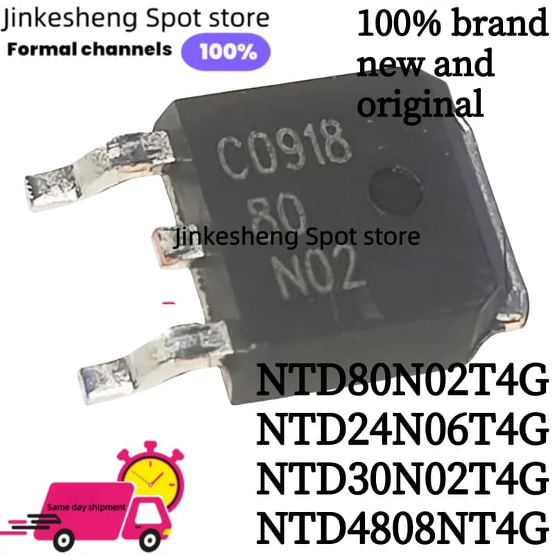 Transistor MOS ad effetto di campo comune da 5 pezzi NTD80N02T4G, 80N02, TO252 NTD24N06T4G 24N06 NTD30N02T4G 30N02 NTD4808NT4G 4808