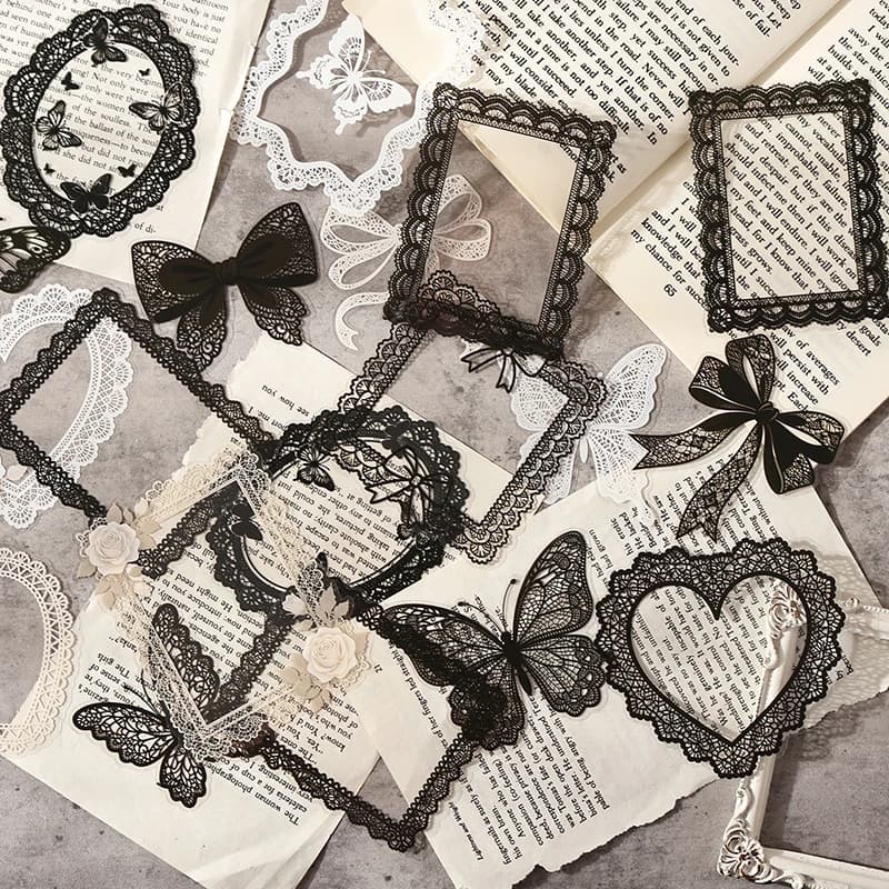 20Pcs/Pack Lace Dream Series Stickers Material Perfect for Journaling Diy Scrapbooking Supplies