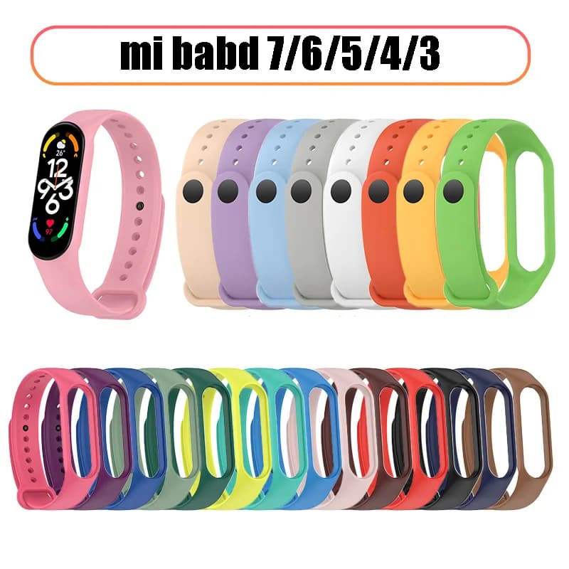 Strap for Xiaomi Mi Band 6 5 4 3 7 Silicone Bracelet Sport Soft Wrist Strap for Mi Band 7 5 4 Bracelet Accessories