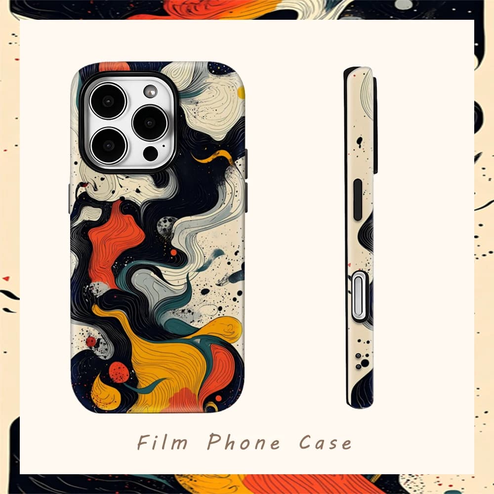 Custodia per telefono colorata Wave Art per IPhone 17AIR 16E 16 15 14 13 12 11 17 Pro Max Plus Cover posteriore a doppio strato