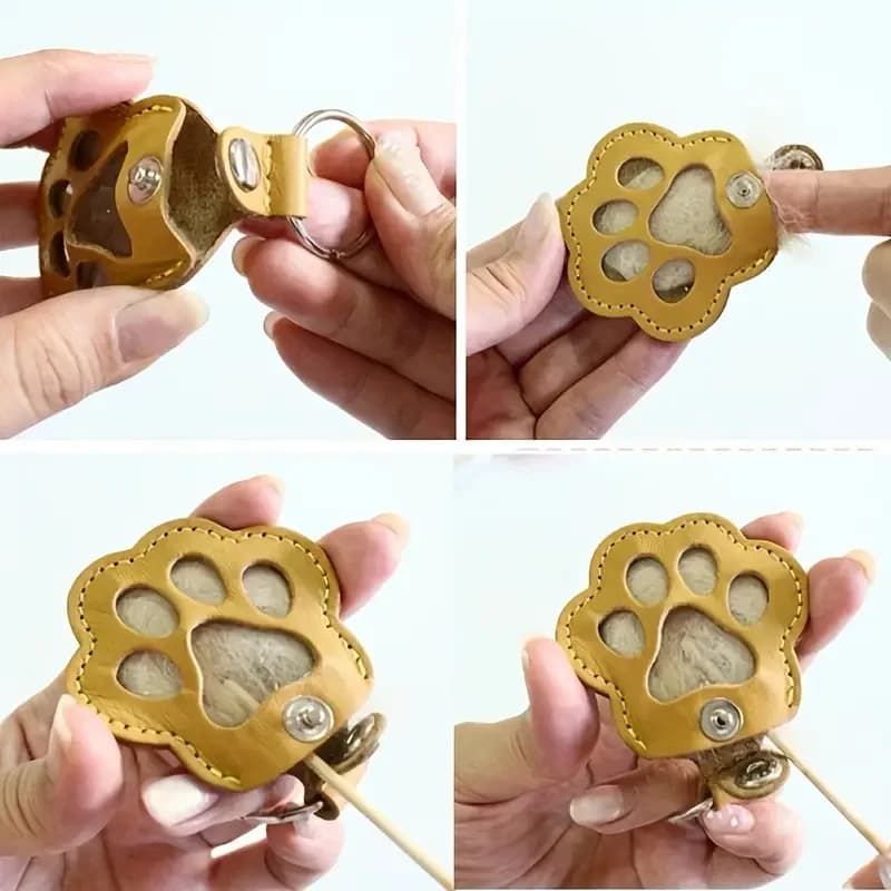 Fashionable Home Animals Leather Bearings Fashionable Pet Peel Memorial Box for Pet Hair with Clip for Pet Name Portable PU