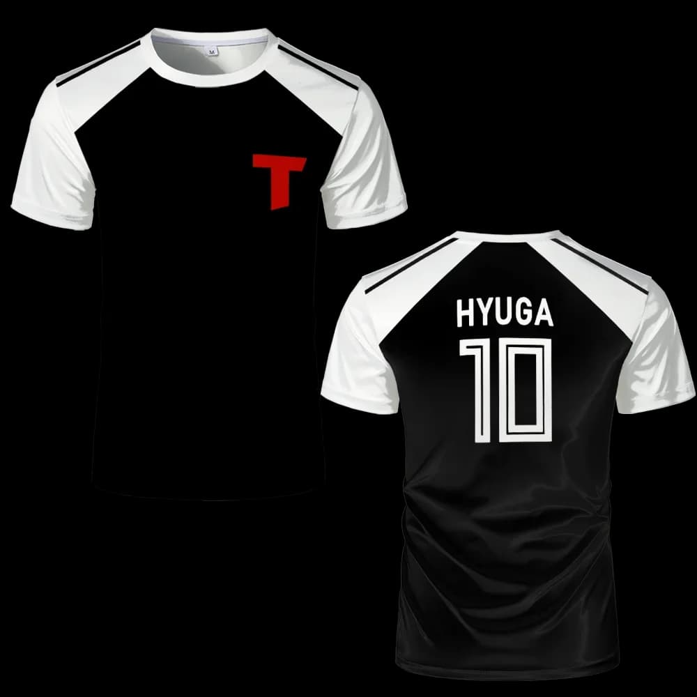 Capitano Tsubasa Anime Hyuga Animazione Cosplay Stampa 3D Maglietta da uomo Maglia da calcio estiva T-shirt casual Sport Bambini/Adult Top