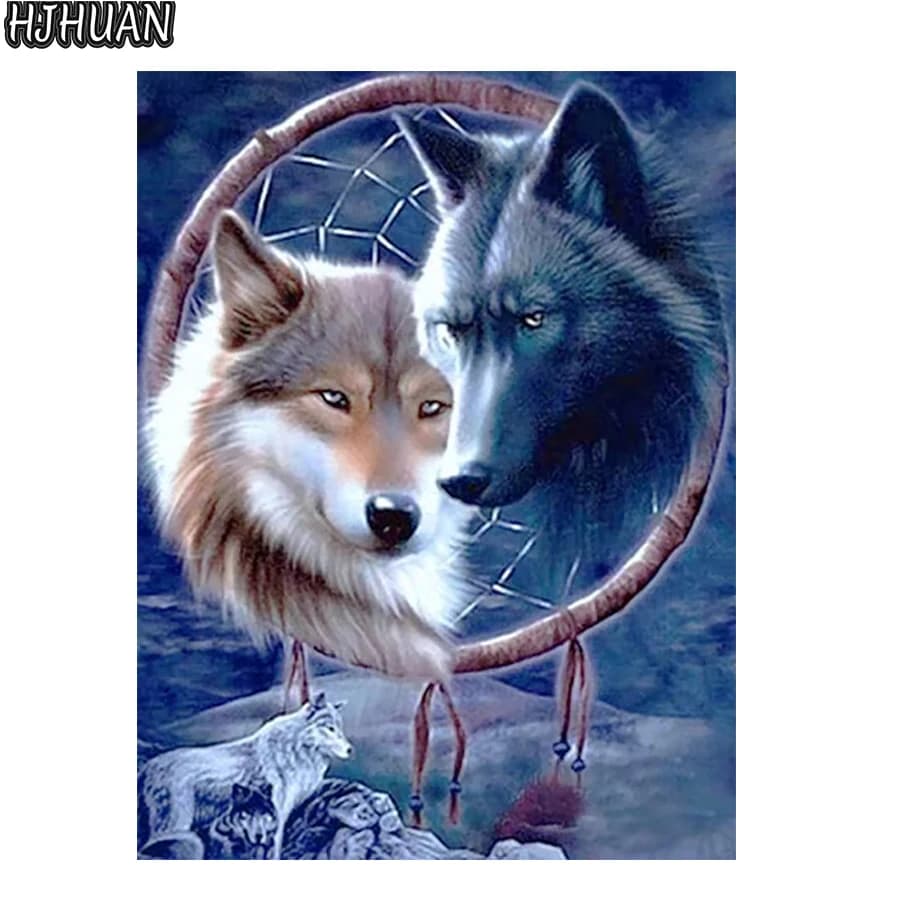 DIY 3d diamond painting Abstract art Animal Wolf Dreamcatcher Mosaic cross stitch Diamond cross-stitch home decoration wall past