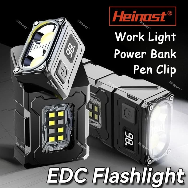 Magnetic Flashlight Working Light Rechargeable MINI Flashlight COB High Power Night Work Lamp Emergency Lamp Night Light Small Car Lamp