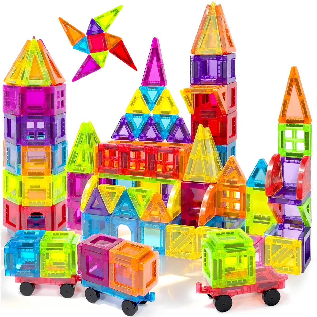 Montessori Educational STEM Toys Magnetic Building Blocks Children DIY Model Construction Sets Magnetic Tiles For Kids Gifts