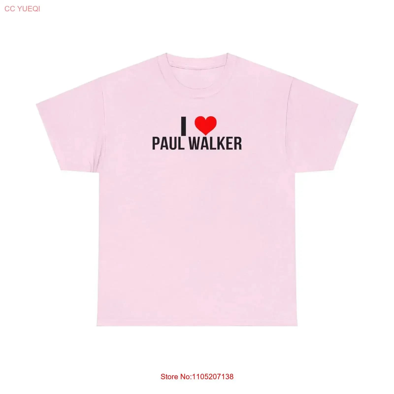 I Heart Paul Walker T Shirt Celebrity Fan Trendy Merch Pop Culture vintage Lavato abiti firmati grafica Elegante