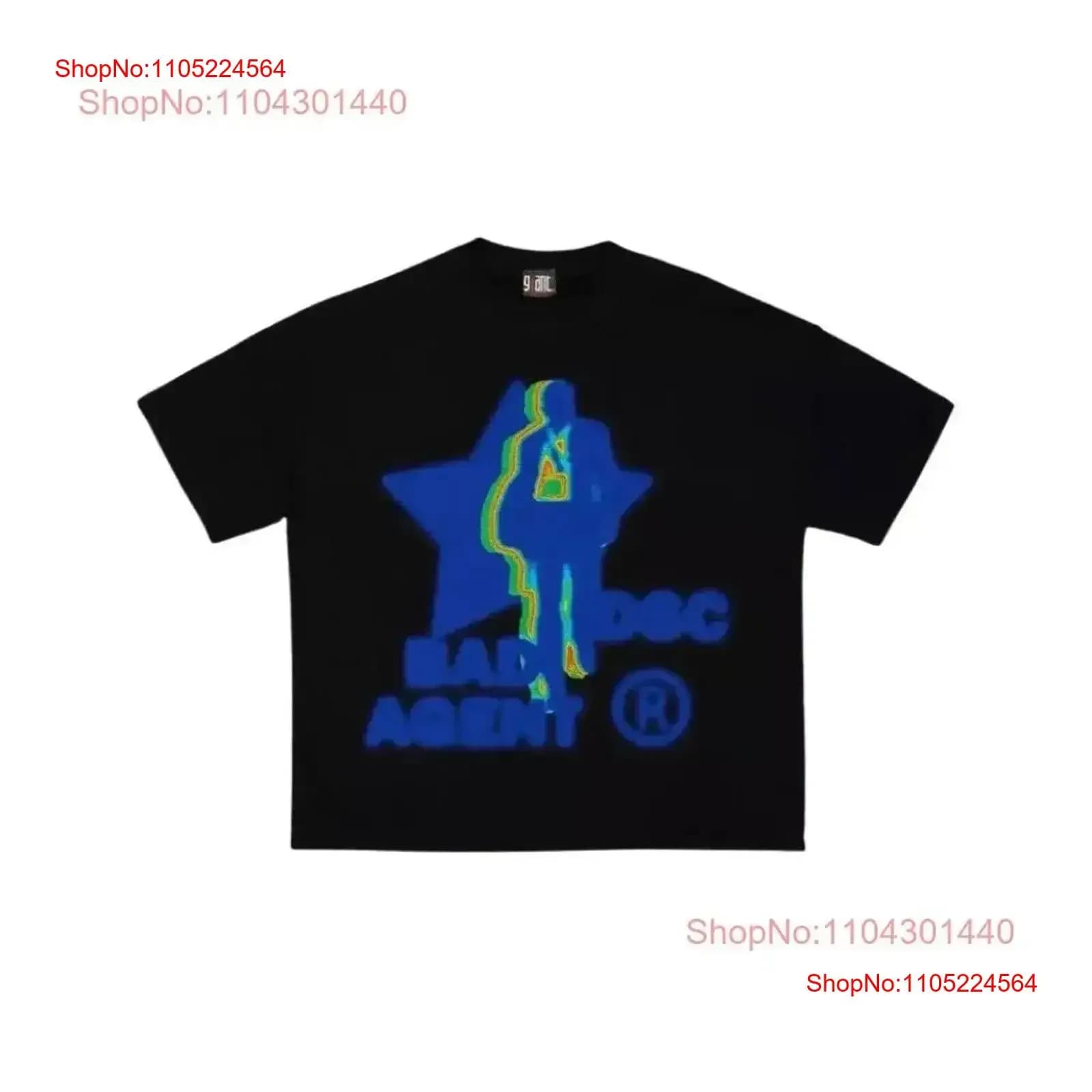 T-shirt The Bad Agent con stampa trendy Y2K, stile pop culture, edizione limitata, vintage urbano, effetto lavato, leggermente elasticizzato, streetwear