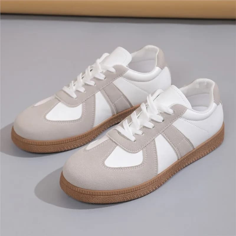 Women's Autumn Big Size Sneakers Casual Canvas Mesh Flat Sport Shoes Versatile White Trainers for Running Walking & Daily Wear