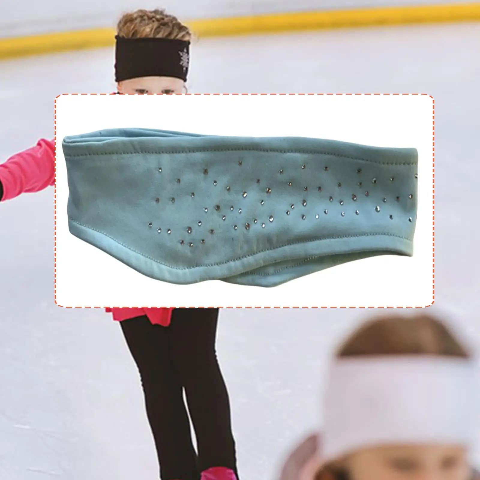 Fascia per capelli per pattinaggio artistico per bambini, in poliestere, sportiva, antisudore, per esercizi all'aperto in inverno