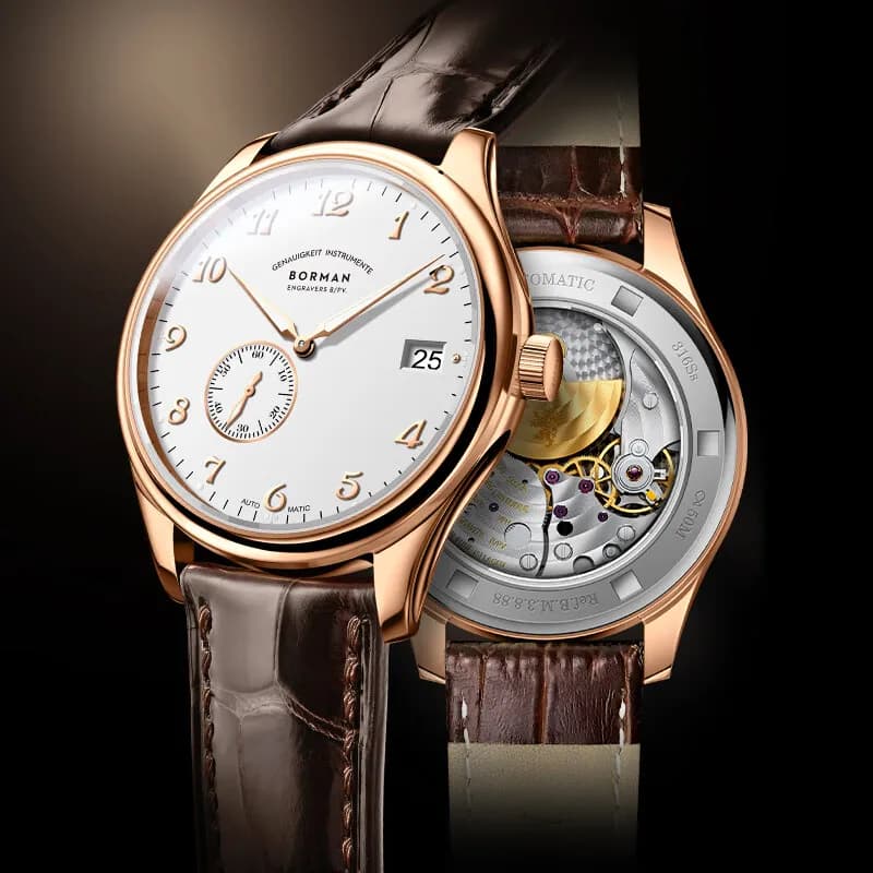 BORMAN Orologio automatico da uomo 41mm Orologio da polso meccanico ultrasottile 5Bar Zaffiro impermeabile Luminoso Hangzhou5000 Mini Rotore