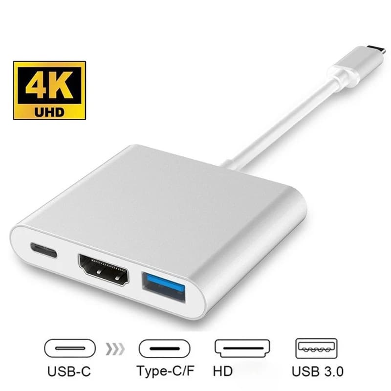 Adattatore USB C HUB 3 in 1 tipo C a 4K HDTV PD per MacBook IPad Pro Air M2 M1 Sumsang S8 S9 Accessori per notebook Docking station