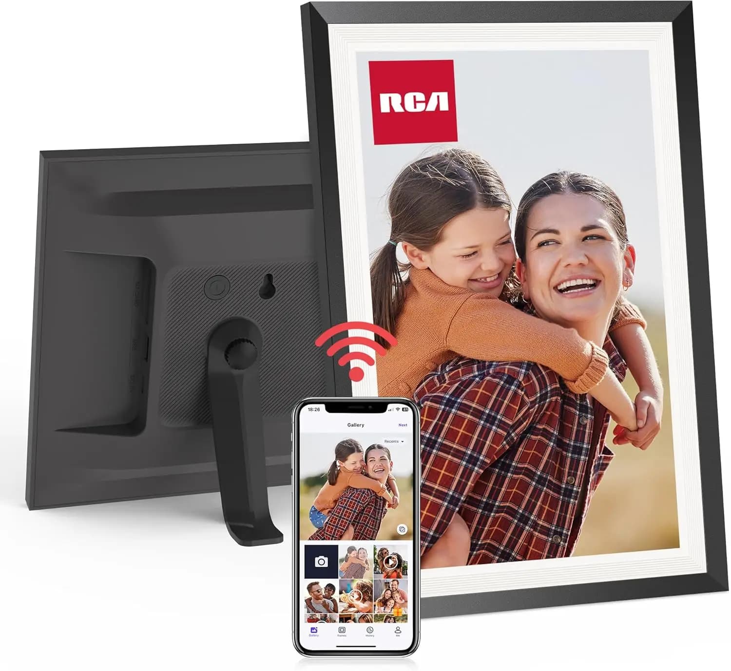Cornice Digitale WiFi da 10.1 Pollici con 32GB di Memoria, Schermo Touch HD IPS, Montabile a Parete, Facile Configurazione tramite App per Condivisione Foto/Video