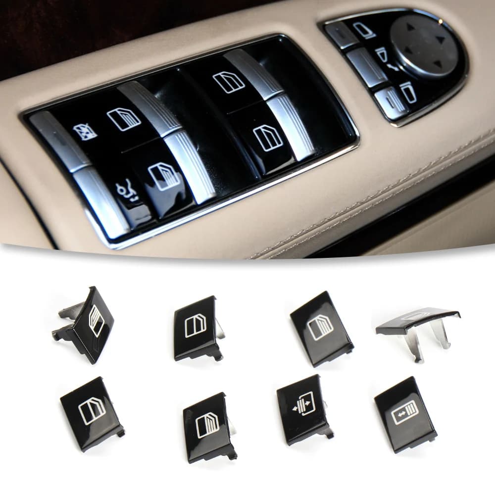 2218205151 Coperchio Interruttore Alzacristallo Portiera Auto per Mercedes Benz Classe S W221 2006-2013, Copertura Pulsante Interruttore Finestrino Posteriore Auto