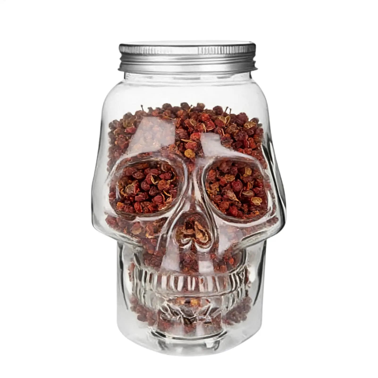 Ultra-thin Plastic Skull Jars 500ml/800ml Reusable Spooky Decor With Lid Skull Salt Container For Picnic Baking Dining Cooking