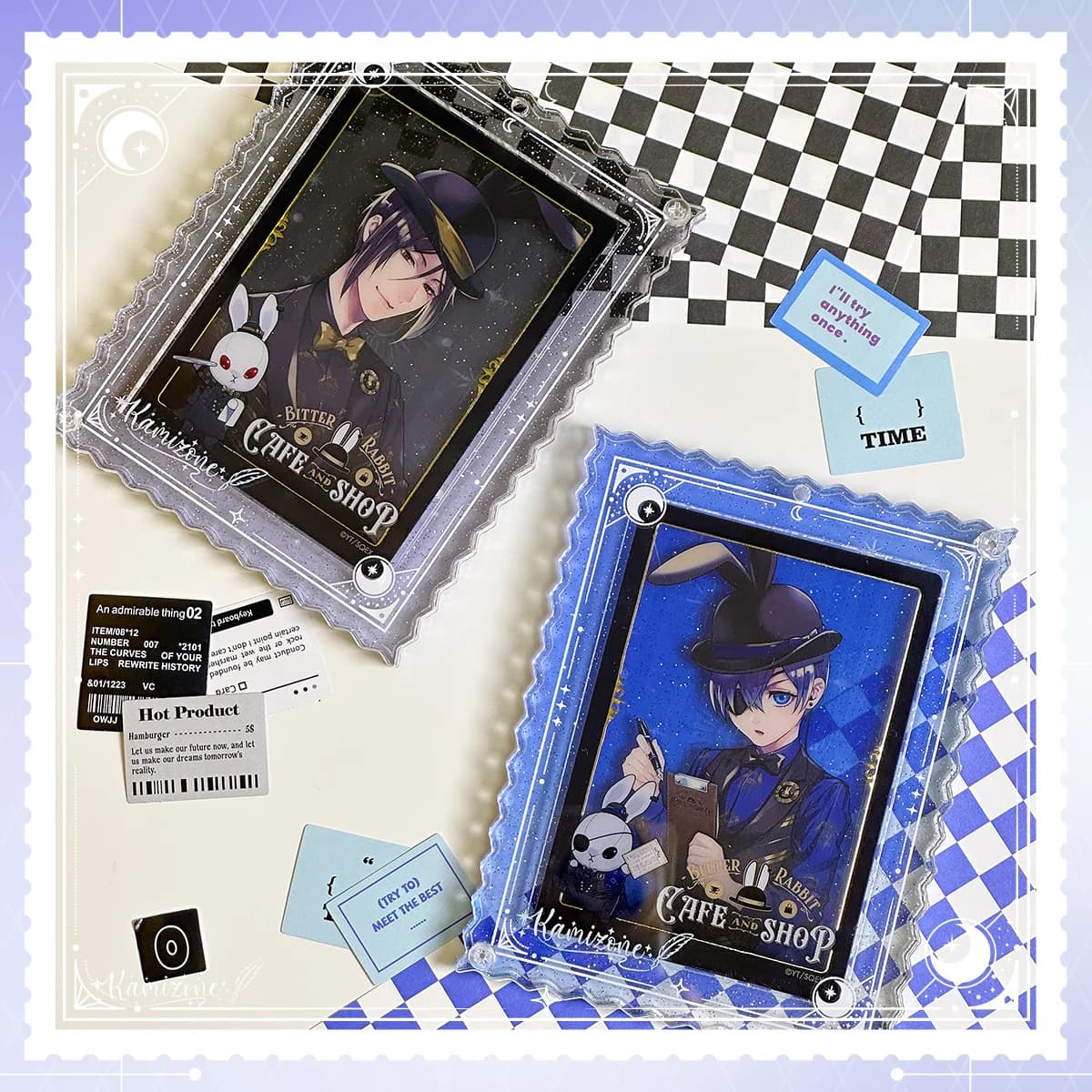 Cornice Acrilica Scintillante per Foto da 3,5 Pollici Serie Starry Whisper - Espositore Oscillante per Merch Anime e Collezioni