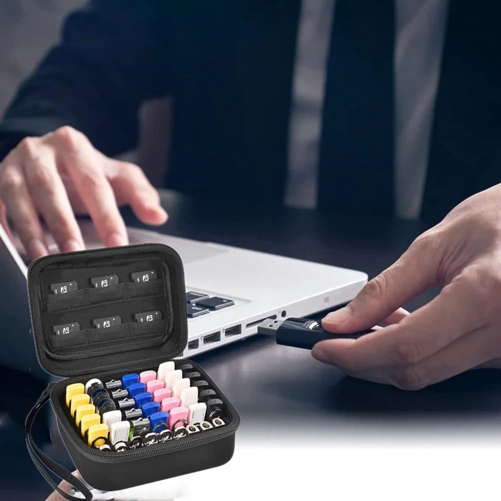Custodia per chiavette USB, porta schede SD, organizer per chiavette USB, custodia per archiviazione USB, custodia portaoggetti, organizer per accessori elettronici