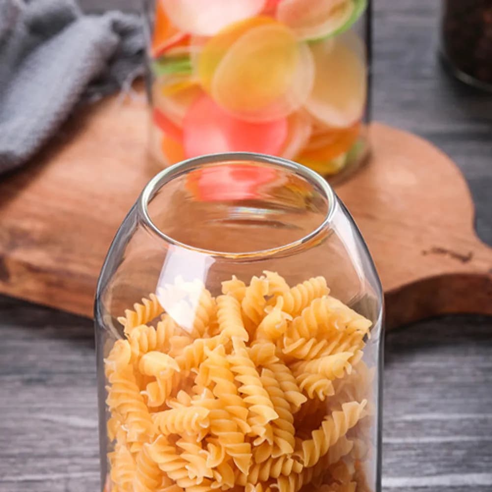 Barattolo in Vetro Borosilicato Sigillato da 1200ml, Contenitore ad Alta Trasparenza per Biscotti, Spezie, Farina, Noci, Serbatoio di Stoccaggio in Vetro