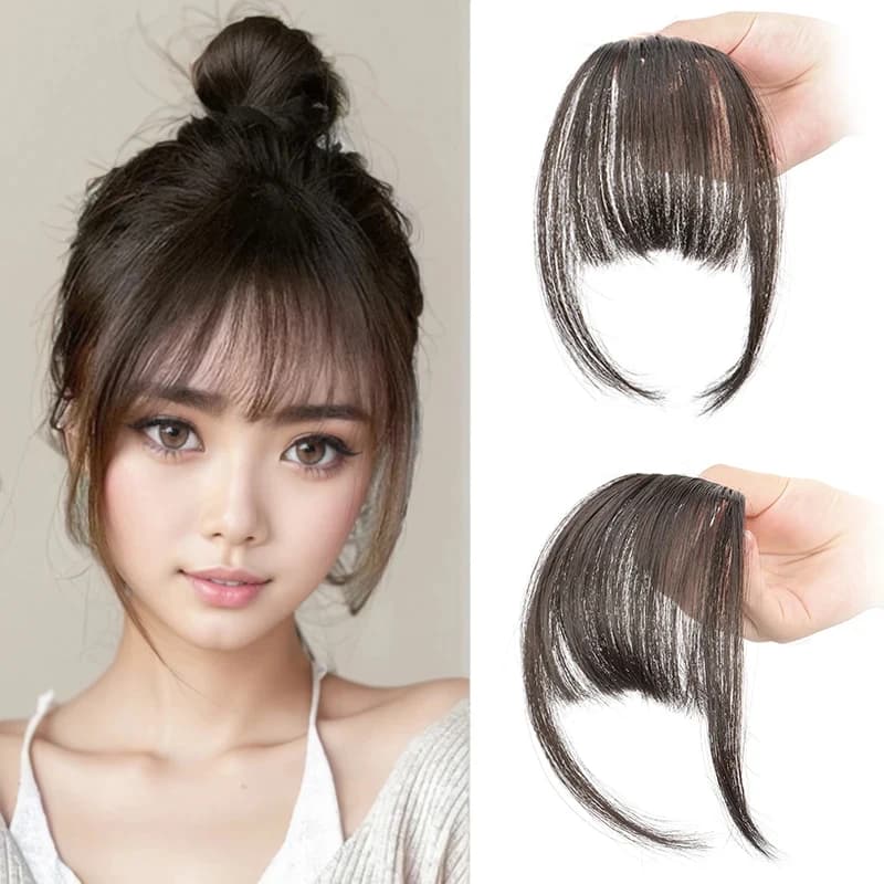 Invisible Synthetic Frangia, Extension for Hair, Black and Brown Hairstyle Accessories for Women