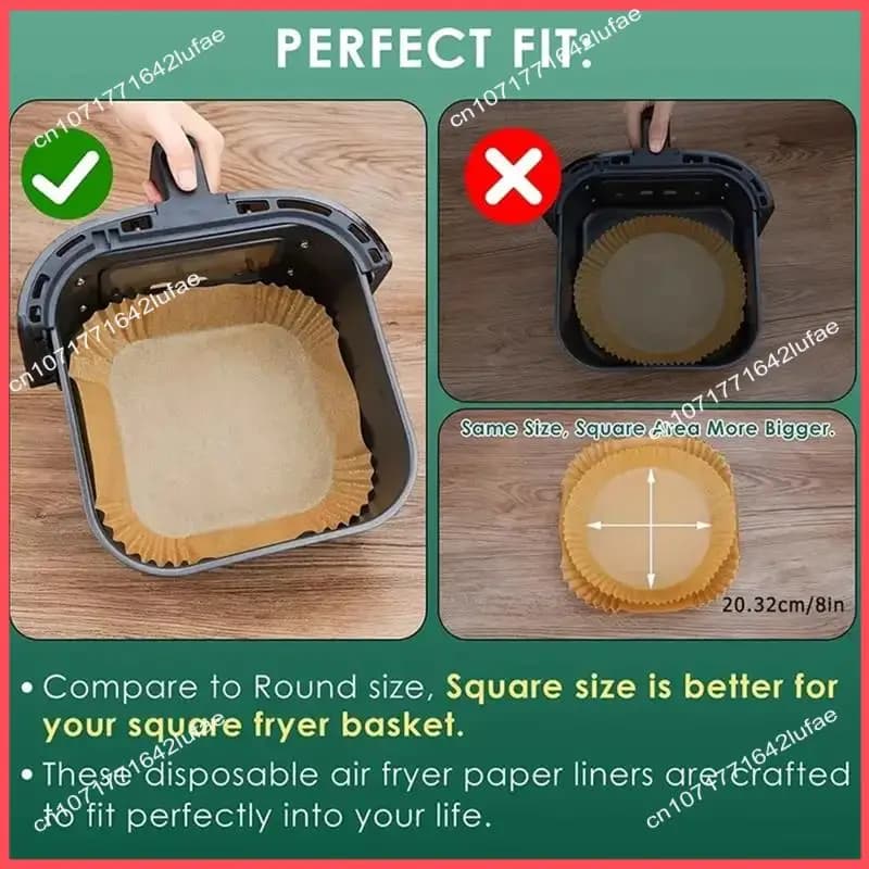 B52C Silicone Oil Paper For 125 Pz Air Fryer Foods Oil Silicone Temperature Card Absorbent Oven Parts