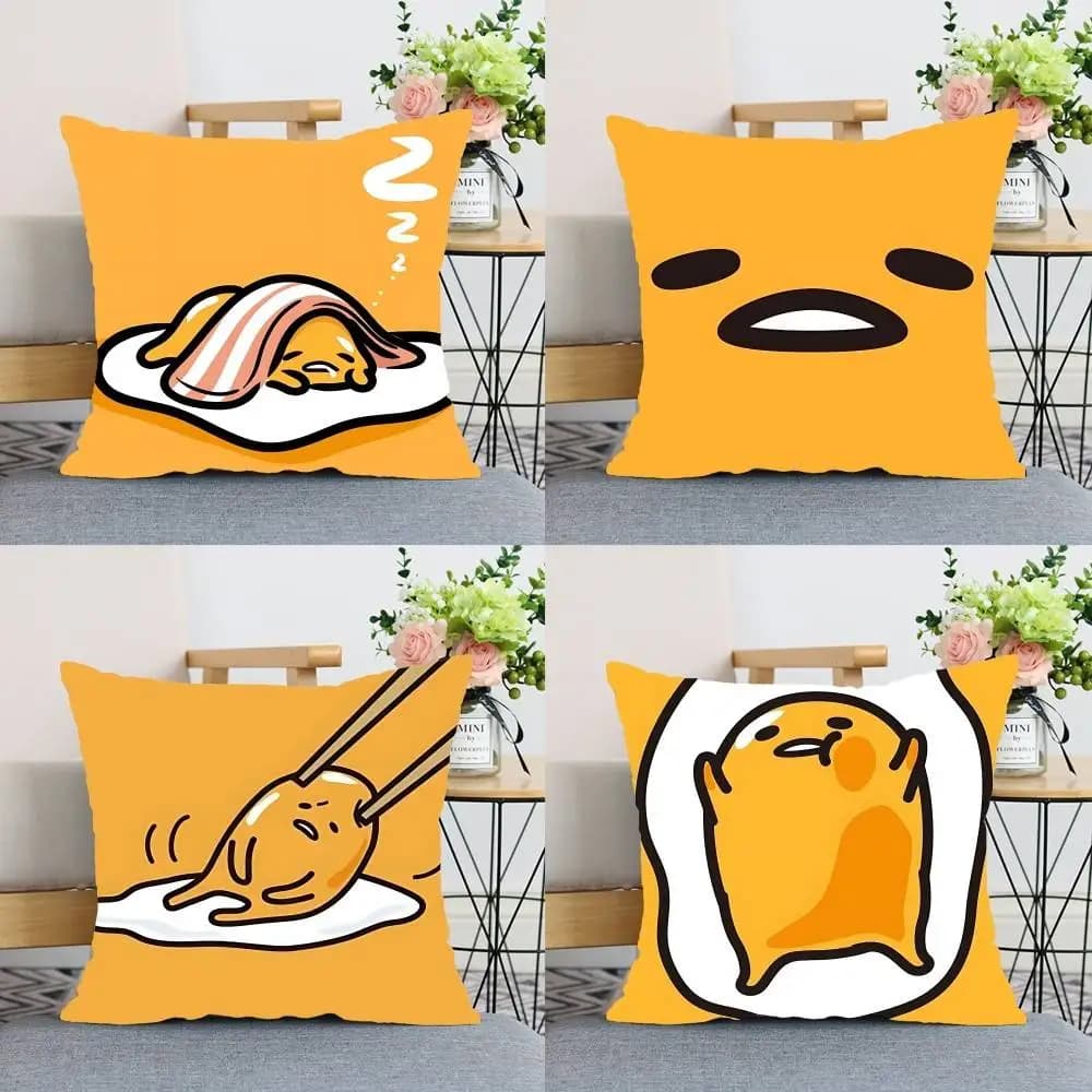 Cute G-Gudetamas Throw Pillow Covers Pattern Cushion Cover Suitable For Sofa Bedroom Car Pillow Cover