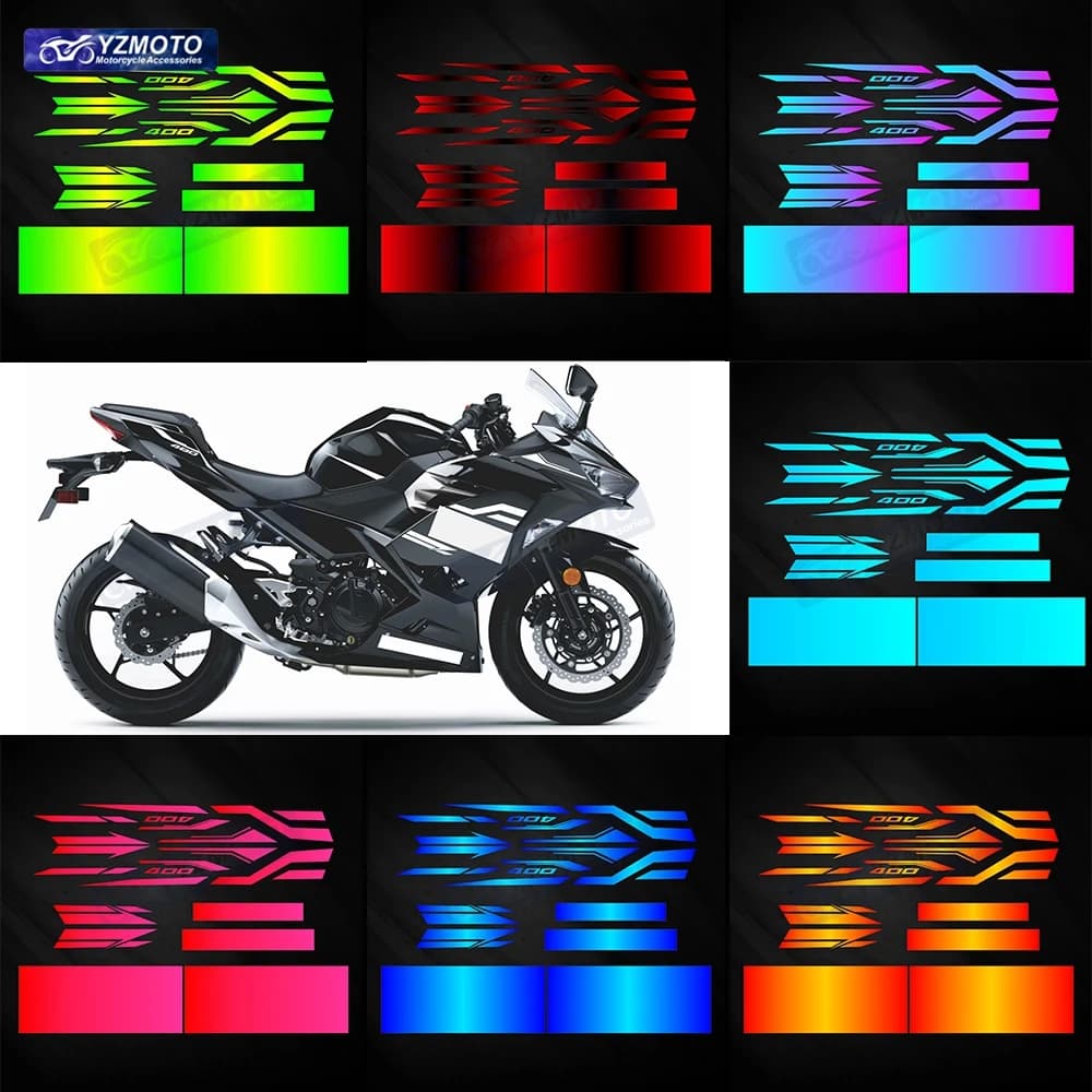 Per NINJA400 NINJA 400 2018 2019 2020 2021 2023 Accessori Moto Carenatura Completa corpo Riflettente Decal Decorazione Kit Adesivo