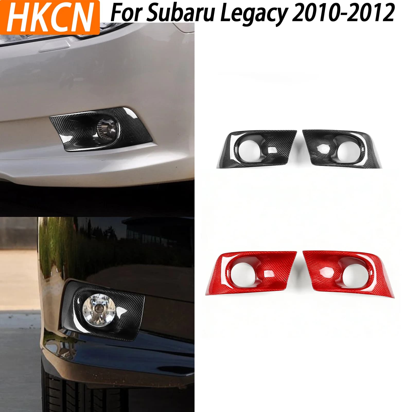 Accessori Auto in Vera Fibra di Carbonio, Cornice Decorativa per Fari Fendinebbia Anteriori per Subaru Legacy 2010-2012, Decorazioni per Auto